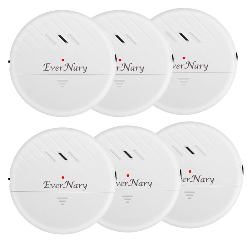 EverNary Window Vibration Alarm,6Pack 125dB Loud Ultra-Slim Anti-Theft Alarm for Door and Window Glass Break Sensor Alert with Adjustable Sensitivity (6, White) - Image 1